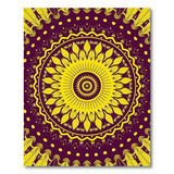Yellow Sunflower Mandala Area Rug on Purple