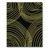 Abstract Yellow Wave Area Rug on Black