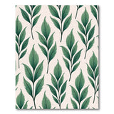 Lush Green Fern Leaves Boho Area Rug