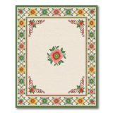 Vibrant Floral Border Persian Area Rug