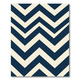 Navy Chevron Zigzag Area Rug