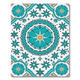 Teal Starburst Floral Persian Rug