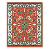 Red Ornate Red Teal Floral Persian Area Rug