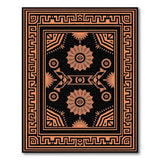 Orange Geometric Heritage Tribal Rug