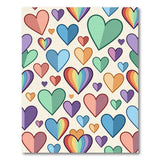 Whimsical Rainbow Hearts Area Rug