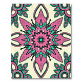 Vibrant Pink Teal Mandala Floral Rug
