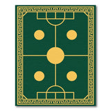 Emerald Green Soccer Pitch Geometric Area Rug