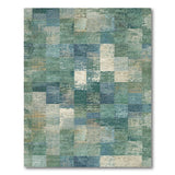 Blue and Teal Teal Blue Distressed Patchwork Area Rug