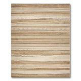 Tan Brown Striped Rustic Farmhouse Rug