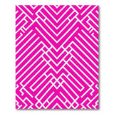 Vibrant Pink Geometric Labyrinth Rug