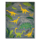 Multi-color and Patterns Dinosaur Jungle Kids Area Rug