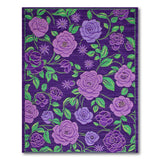 Purple Roses Vines Floral Area Rug