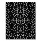 Intricate Black White Geometric Modern Rug