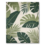 Lush Monstera Leaf Green Green Area Rug