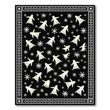 Ghostly Silhouettes Stars Black White Area Rug
