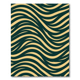 Wavy Green and Beige Geometric Area Rug