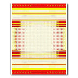 Vibrant Red Yellow Geometric Stripe Dot Area Rug