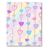 Cascading Pastel Hearts Area Rug