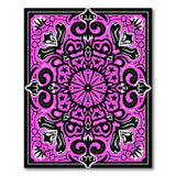 Hot Pink Black Ornate Mandala Rug