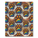 Rainbow Paw Print Kids Area Rug