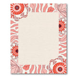 Retro Pink Floral Border Area Rug
