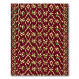 Red Golden Trellis Floral Area Rug