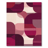 Modern Red Abstract Area Rug