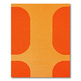 Vibrant Orange Oval Geometric Shag Rug