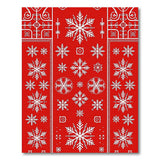 Red Snowflake Geometric Geometric Modern Area Rug