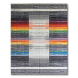 Vibrant Rainbow Striped Geometric Area Rug