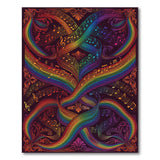 Rainbow Musical Notes Abstract Area Rug
