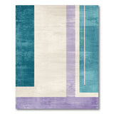 Teal Abstract Striped Area Rug