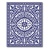 Intricate Navy Blue Persian Medallion Rug