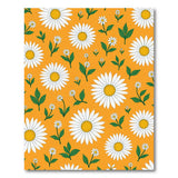 White Daisy Bloom Orange Area Rug