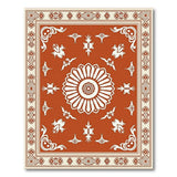 Orange Terracotta Persian Medallion Area Rug