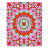 Vibrant Pink Teal Mandala Area Rug