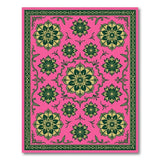 Pink Traditional Persian Vibrant Pink Persian Floral Medallion Rug