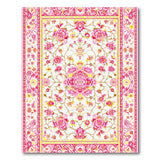 Vibrant Pink Persian Floral Medallion Rug