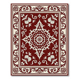 Elegant Red Traditional Persian Area Rug with Floral Motifs