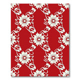Red Hibiscus Floral Trellis Area Rug
