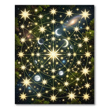 Golden Stars Constellation Moons Area Rug