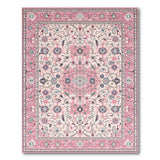 Pink Pink Traditional Persian Floral Area Rug