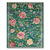Teal Green Pink Peony Floral Area Rug