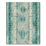 Teal Heritage Tribal Geometric Blue and Teal Area Rug