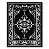 Ornate Black White Persian No. 2 Area Rug