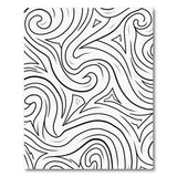 Swirling Geometric Waves Black White Area Rug