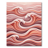 Pink Sweeping Pink Waves Abstract Area Rug