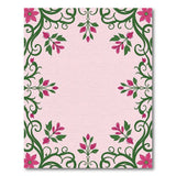 Ornate Pink Floral Vine Area Rug