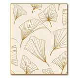 Elegant Tan Ginkgo Leaf Pattern Area Rug