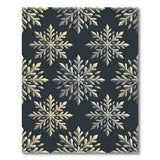 Snowflake Geometric Black White Area Rug
